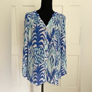 Lilly Pulitzer - Elsa Top - Tropi Call Me - Serene Blue Large